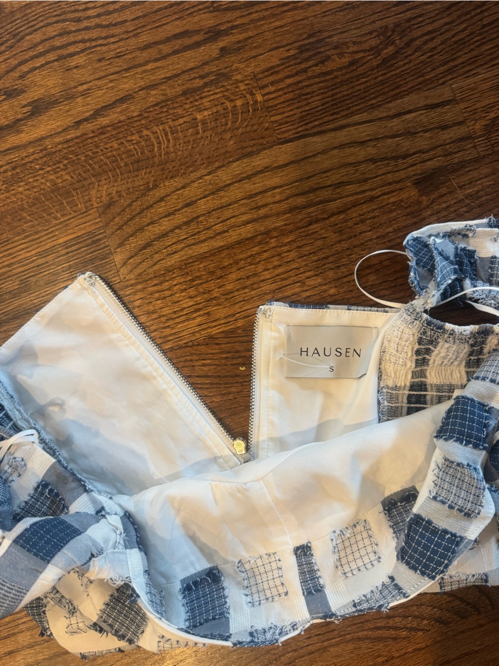 REVOLVE Blue & White Check Cropped Two-Piece Set - Picture 2 of 4